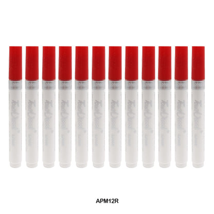 Gift To Love | Acrylic Paint Marker | Color : Red | Pcs : 12 Pcs | Code : APM12R