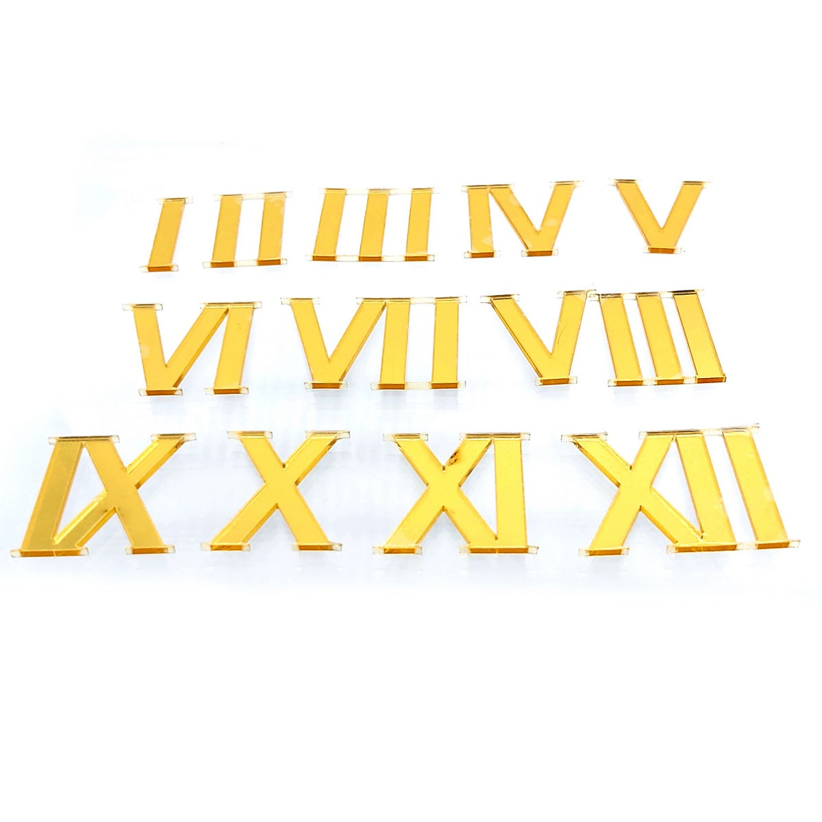 Gift To Love | Acrylic Roman Number For Clock | Color : Gold | Pcs : 12 Pcs Set | Code : ARN100