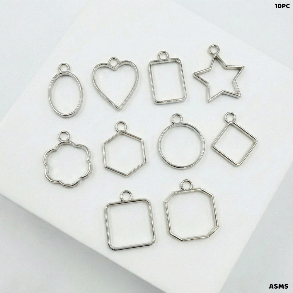 Gift To Love | Bezels Mix Shape Set | Color : Silver | Pcs : 10 Pcs | Code : ASMS