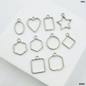 Gift To Love | Bezels Mix Shape Set | Color : Silver | Pcs : 10 Pcs | Code : ASMS