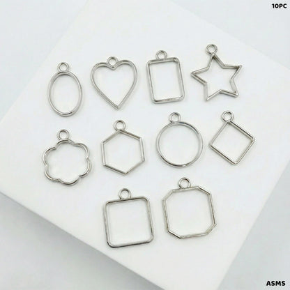 Gift To Love | Bezels Mix Shape Set | Color : Silver | Pcs : 10 Pcs | Code : ASMS
