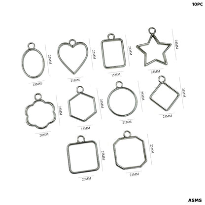 Gift To Love | Bezels Mix Shape Set | Color : Silver | Pcs : 10 Pcs | Code : ASMS