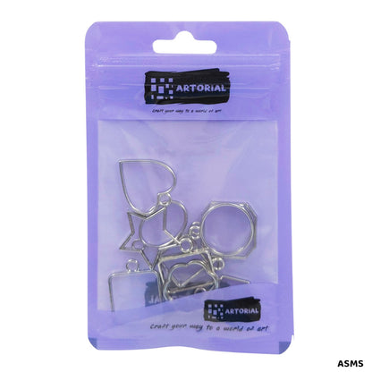 Gift To Love | Bezels Mix Shape Set | Color : Silver | Pcs : 10 Pcs | Code : ASMS