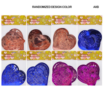 Gift To Love | 3D Heart Decoration Metallic Sticker | Pcs : 12 Heart | Code : AXB