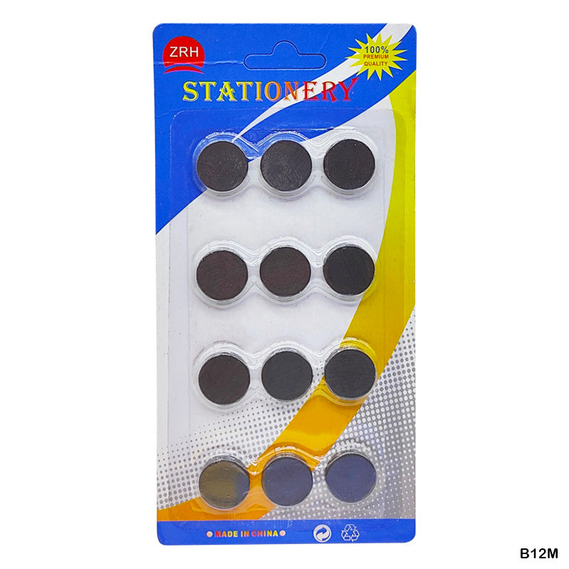 Gift To Love | Round Magnet | Color : Black | Size : Medium | Pcs : 12 Pcs | Code : B12M