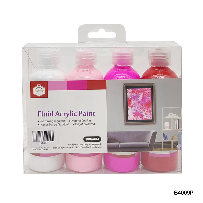 B4009P Fluid Acrylic Paint 100Mlx4-Gift To Love-Art & Craft