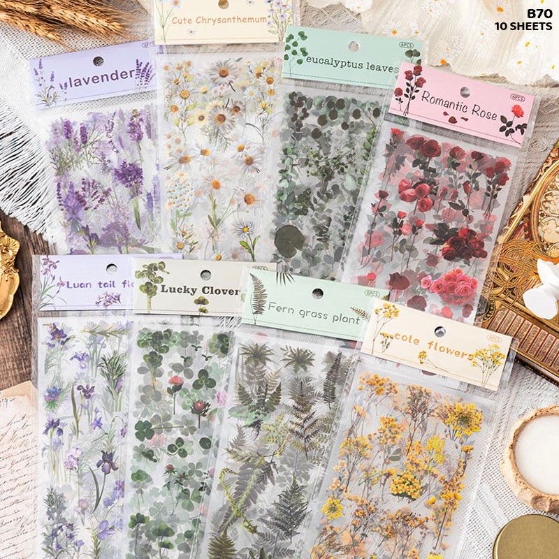 Gift To Love | Flower Leaf Sticker Journaling | Pcs : 6 Pc | Code : B70