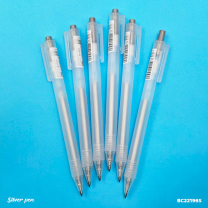 Gift To Love | Pen | Color : Silver | Size : 0.8 Mm | Pcs : 6 Pcs | Code : BC22196S