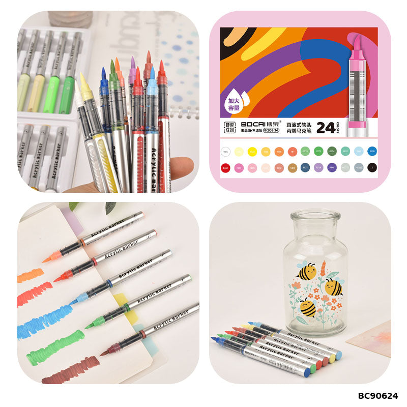 Gift To Love | Bocai Acrylic Marker | Pcs : 24 Colors | Code : BC90624