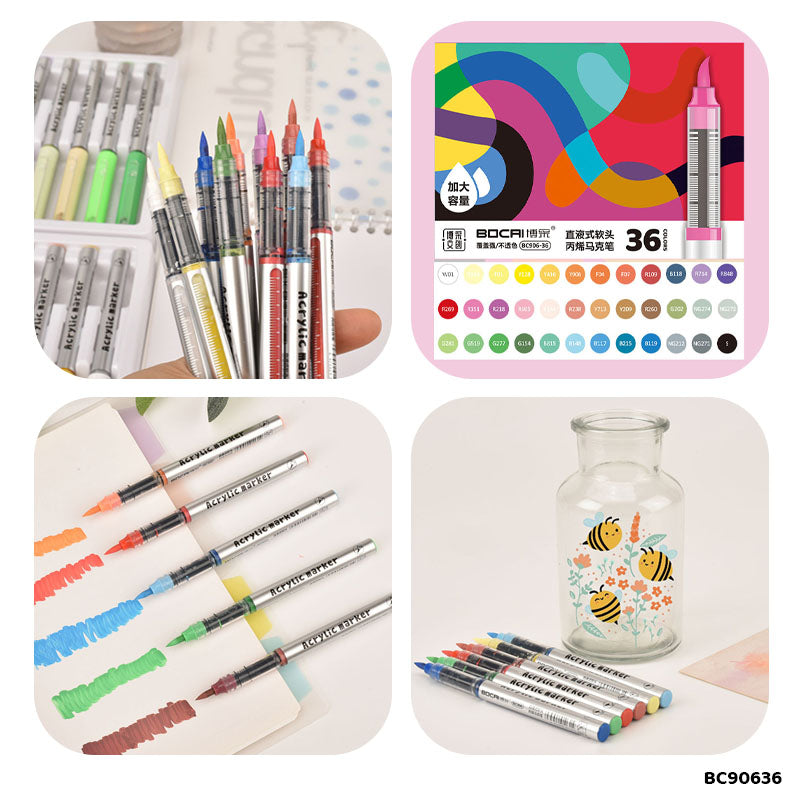 Gift To Love | Bocai Acrylic Marker | Pcs : 36 Colors | Code : BC90636