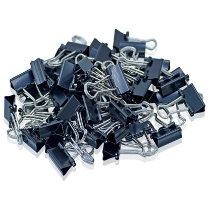 Gift To Love | Binder Clips | Color : Black | Size : 15 Mm | Pcs : 60 Pcs Box | Code : BCBK15MM