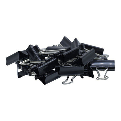 Gift To Love | Binder Clips | Color : Black | Size : 32 Mm | Pcs : 24 Pcs Box | Code : BCBK32MM