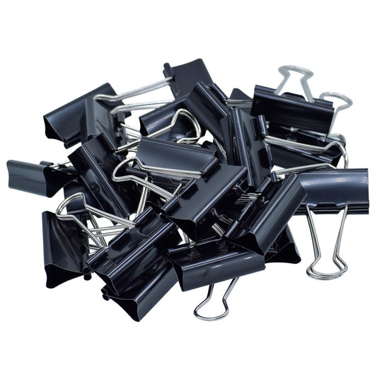 Gift To Love | Binder Clips | Color : Black | Size : 41 Mm | Pcs : 24 Pcs Box | Code : BCBK41MM