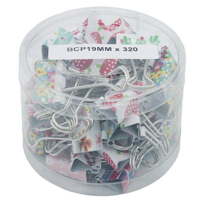 Gift To Love | Binder Clips | Color : Printed | Size : 19 Mm | Pcs : 40 Pcs Box | Code : BCP19MM