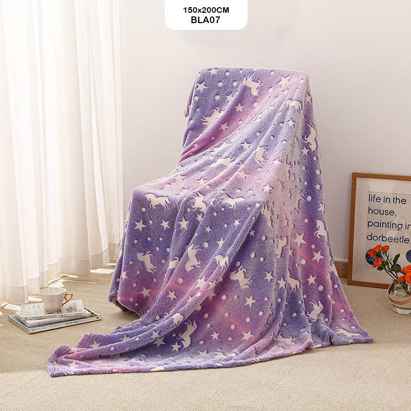 Gift To Love | Super Soft Night Glow In The Dark Blanket | Size : 150 Cm X 200 Cm | Code : BLA07