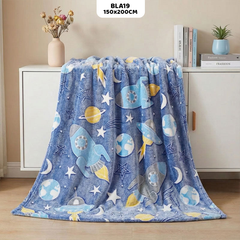 Gift To Love | Super Soft Night Glow In The Dark Blanket | Size : 150 Cm X 200 Cm | Code : BLA19