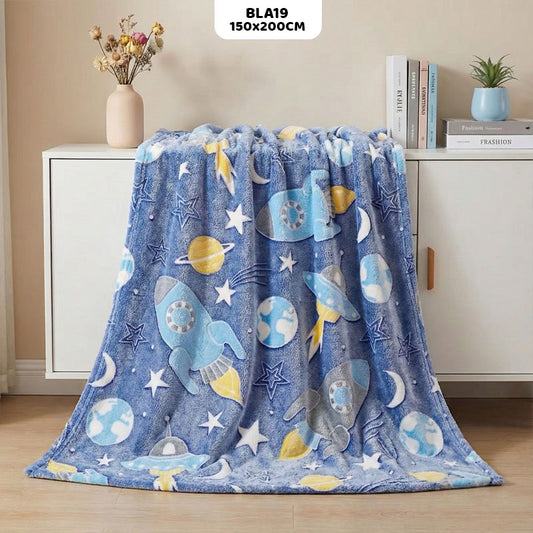 Gift To Love | Super Soft Night Glow In The Dark Blanket | Size : 150 Cm X 200 Cm | Code : BLA19