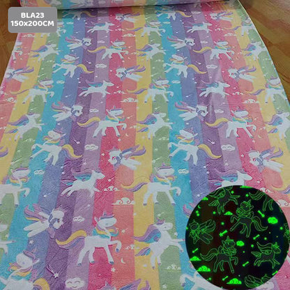 Gift To Love | Super Soft Night Glow In The Dark Blanket | Size : 150 Cm X 200 Cm | Code : BLA23