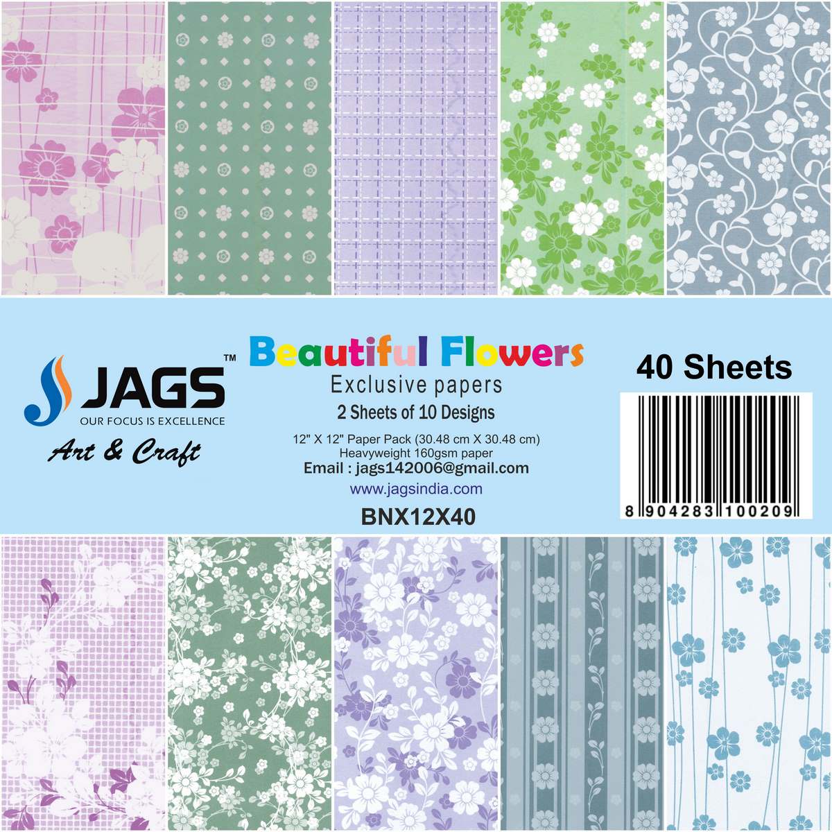 Gift To Love | Paper | Size : 12X12 | Pcs : 40 Sheets | Code : BNX12X40