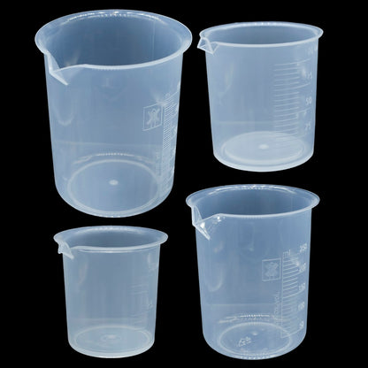 Gift To Love | Beaker Plastic Measuring | Size : 50/100/250/500 Ml | Pcs : 4 Pcs Set | Code : BPM4PSET