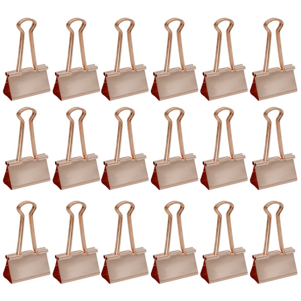 Gift To Love | Binder Clips | Color : Rose Gold | Size : 41 Mm | Pcs : 24 Pcs Box | Code : BRGC41MM