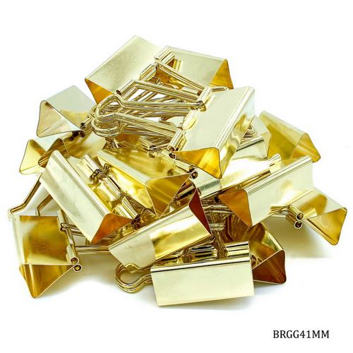 Gift To Love | Binder Clips Gold LG 41mm 24pcs Box | Code : BRGG41MM