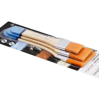 Gift To Love | Gesso Paint Brush Synthetic Hair Light | Size : 35 Mm, 50 Mm, 65 Mm | Pcs : 3 Pcs Set | Code : BS-8032