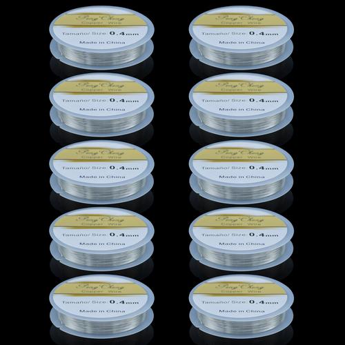 Gift To Love | Beading Wire No 0.4MM 9MTR Silver 10Pcs Roll | Code : BW8MS-4M