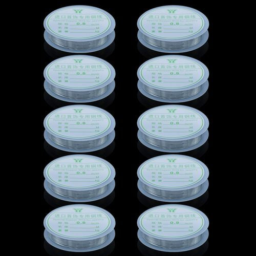 Gift To Love | Beading Wire No 0.8MM 2.5MTR Silver 10Pcs Roll | Code : BW8MS-8M