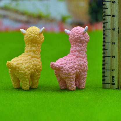 Gift To Love | Miniature Model Alpaca | Color : Pink And Yellow | Pcs : 2 Pcs | Code : C0099-A