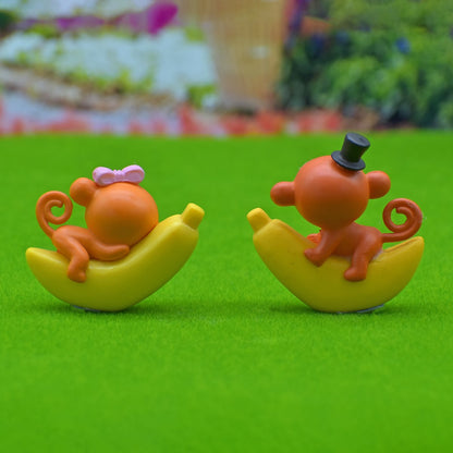 Gift To Love | Miniature Model Monkey With Banana | Pcs : 2 Pcs | Code : C0691-A
