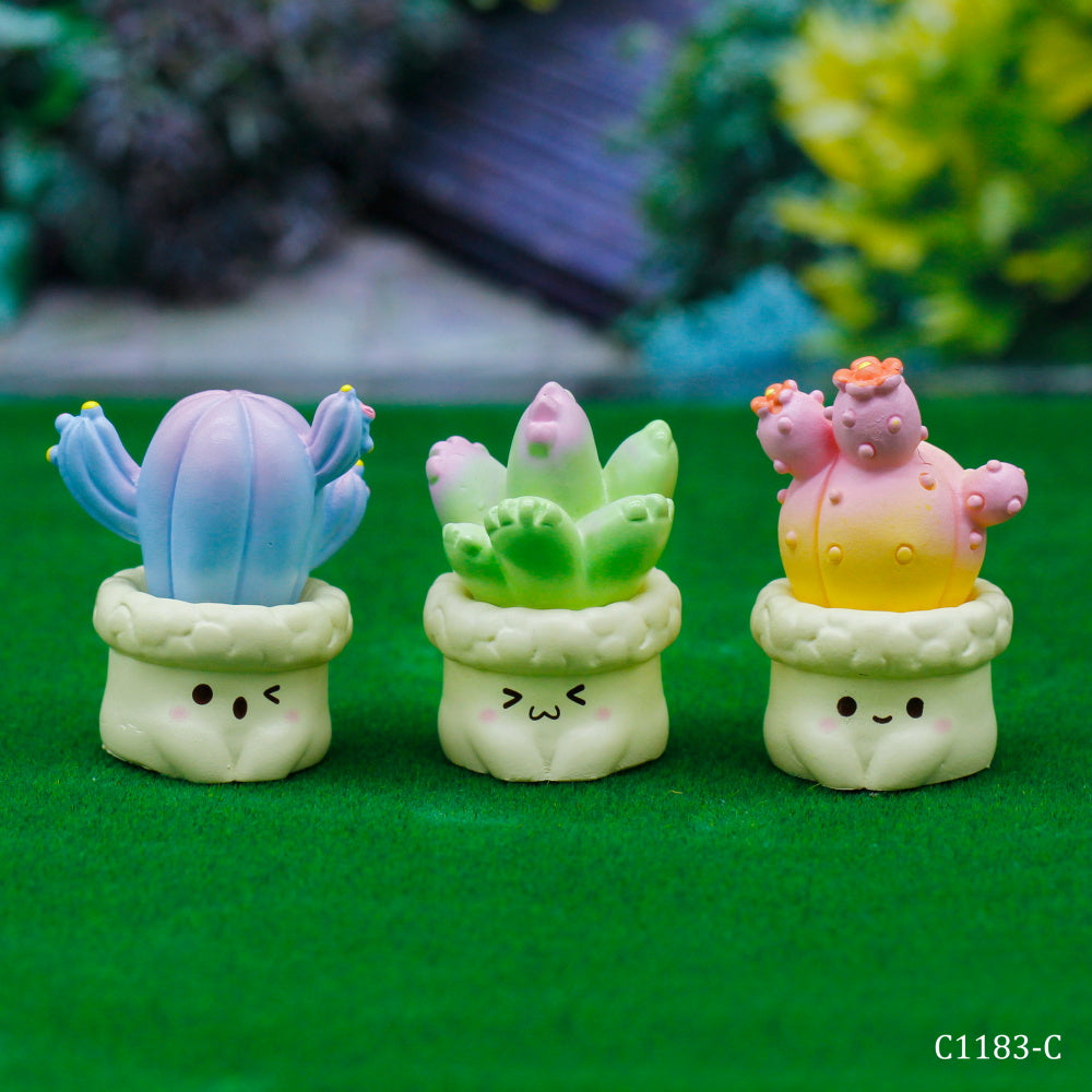 Gift To Love | Miniature Model Cactus Plant | Pcs : 3 Pcs | Code : C1183-C