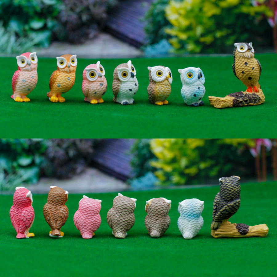 Gift To Love | Miniature Model Owl | Pcs : 7 Pcs | Code : C1234-A