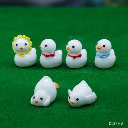 Gift To Love | Miniature Model Duck | Color : White | Pcs : 6 Pcs | Code : C1259-A