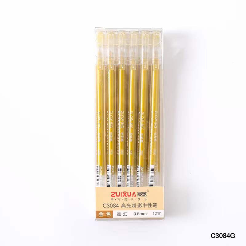 Gift To Love | Pen | Color : Gold | Size : 0.6 Mm | Pcs : 12 Pcs | Code : C3084G