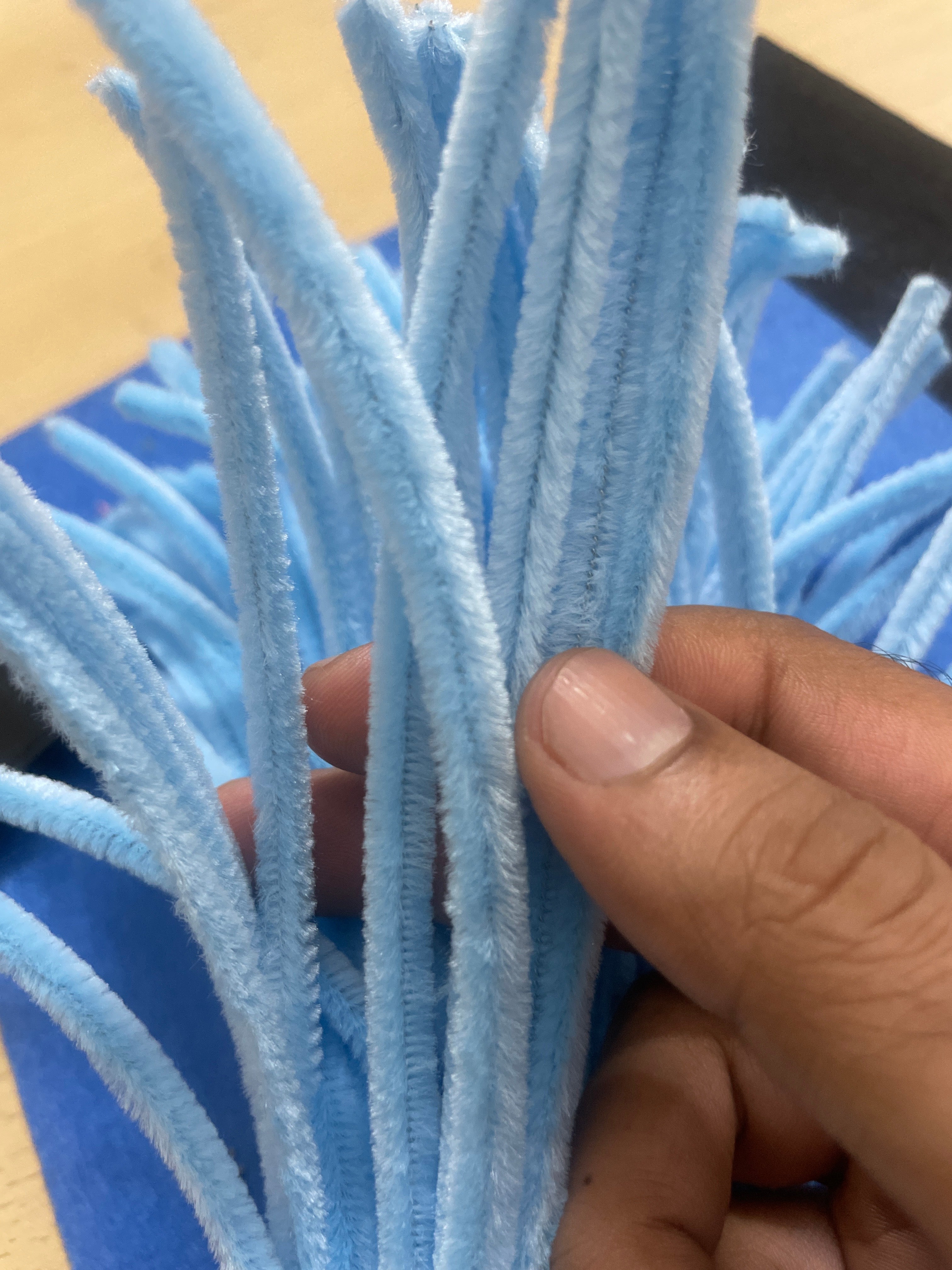 Pipe Cleaner Plain 100 Pcs in 1 Pkt (Baby Blue)