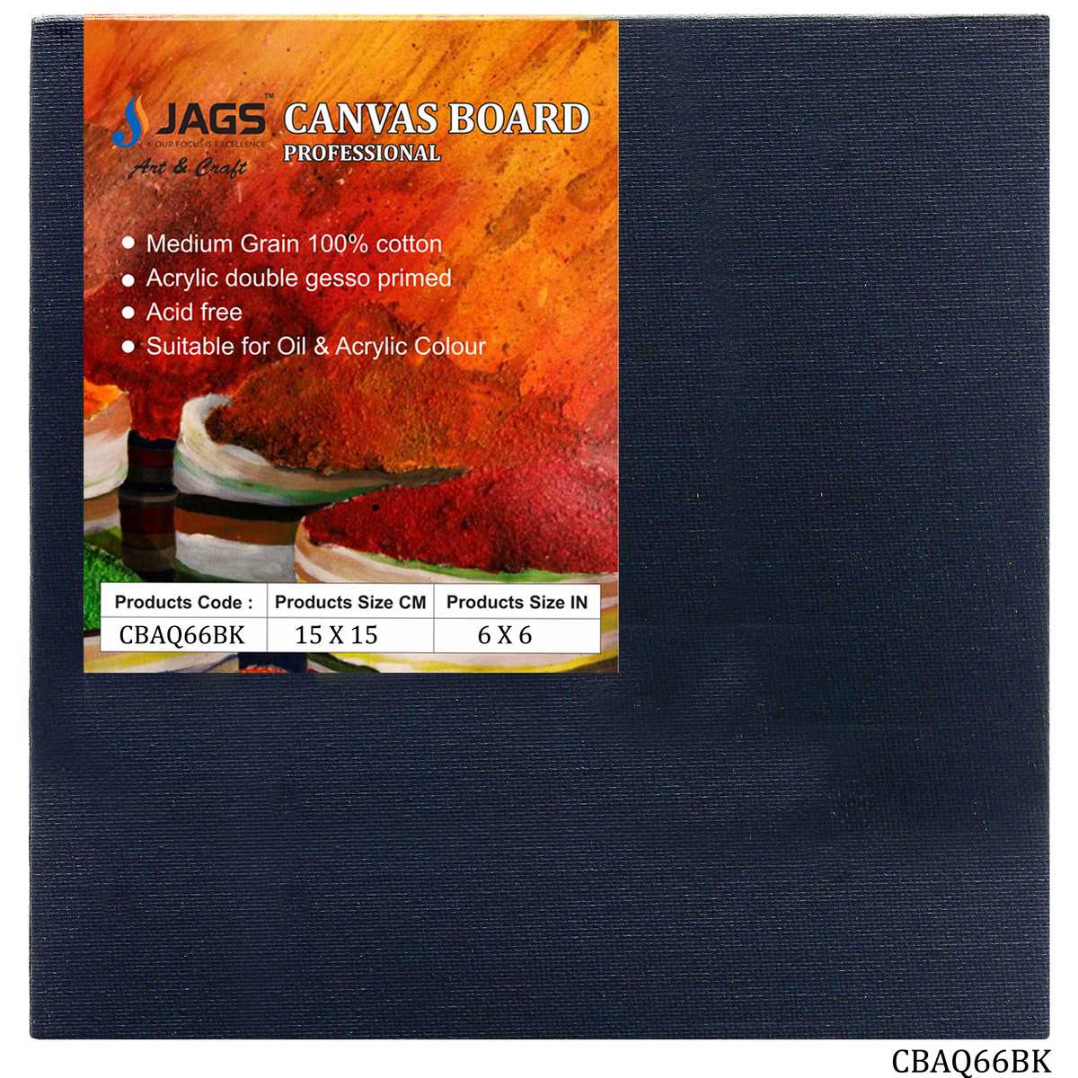 Gift To Love | Canvas Board Artist Quality | Color : Black | Size : 6 X 6 Inch | Code : CBAQ66BK