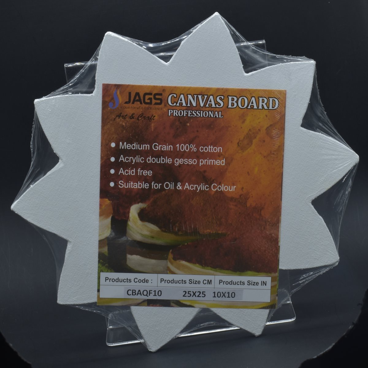 Gift To Love | Canvas Board Artist Quality Flower | Color : White | Size : 10 Inch | Code : CBAQF10