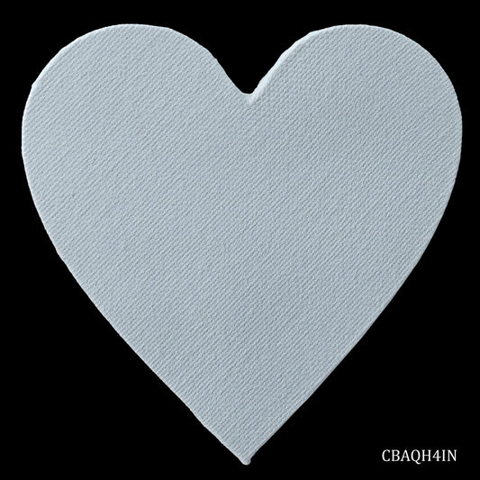 Gift To Love | Canvas Board Artist Quality Heart | Color : White | Size : 4 Inch | Code : CBAQH4IN