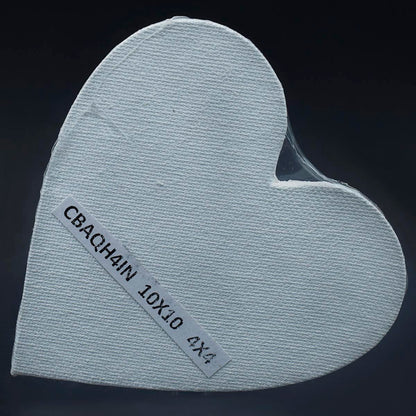 Gift To Love | Canvas Board Artist Quality Heart | Color : White | Size : 4 Inch | Code : CBAQH4IN