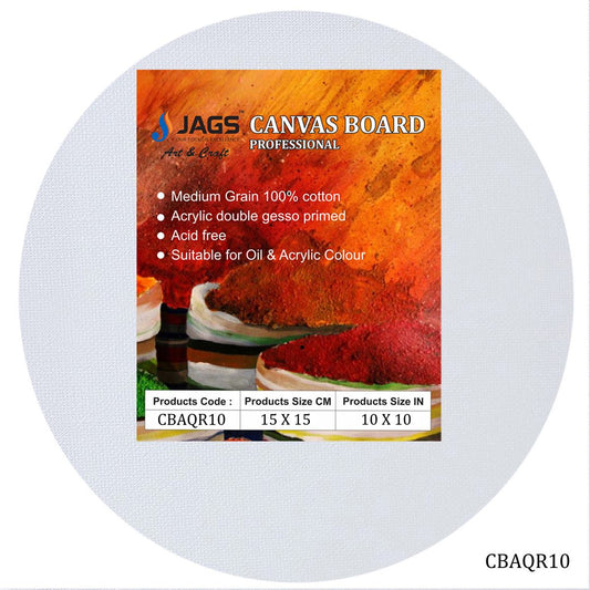 Gift To Love | Canvas Board Round Artist Quality | Color : White | Size : 10 Inch | Code : CBAQR10