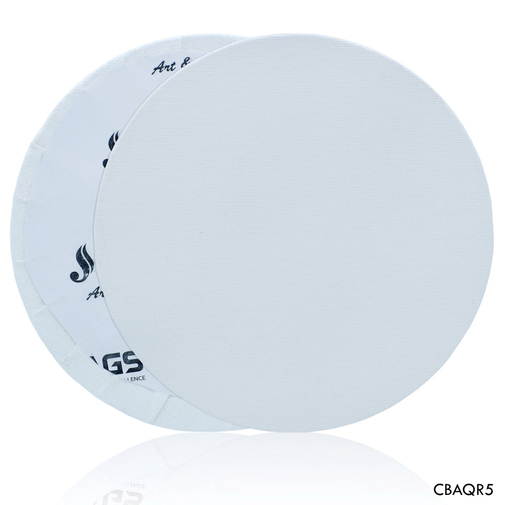 Gift To Love | Canvas Board Round Artist Quality | Color : White | Size : 5 Inch | Code : CBAQR5