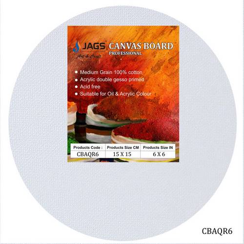 Gift To Love | Canvas Board Round Artist Quality White 6Inch | Code : CBAQR6