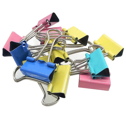 Gift To Love | Colour Binder Clips | Size : 19 Mm | Pcs : 12 Pcs | Code : CBC19MM