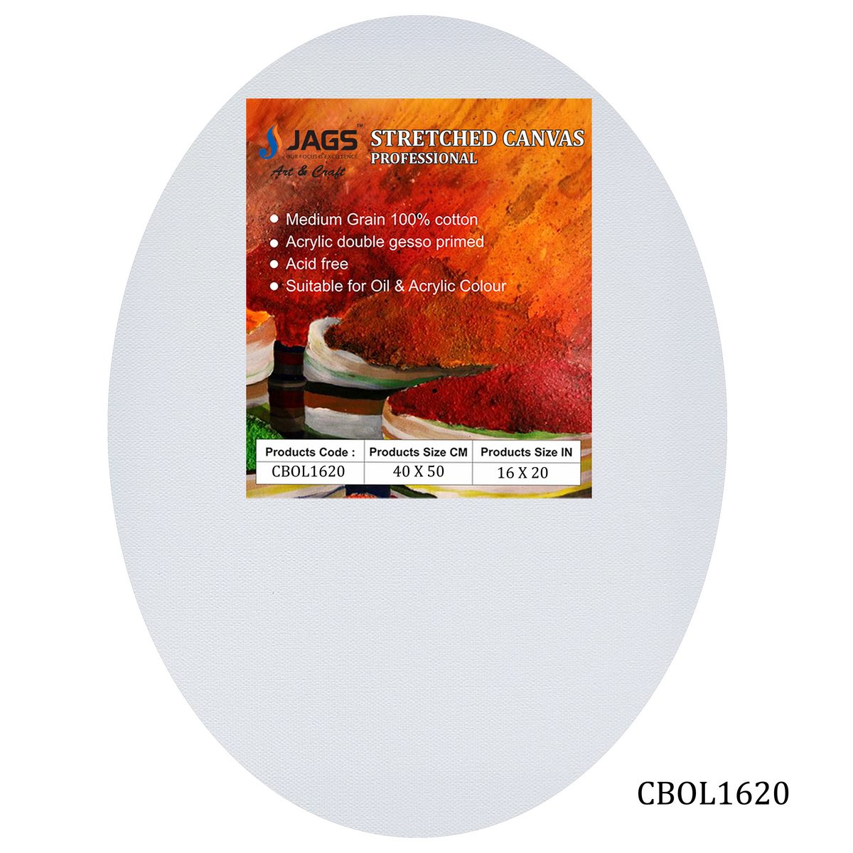 Gift To Love | Canvas Board Stretched Frame Oval | Size : 16 X 20 Inch | Code : CBOL1620