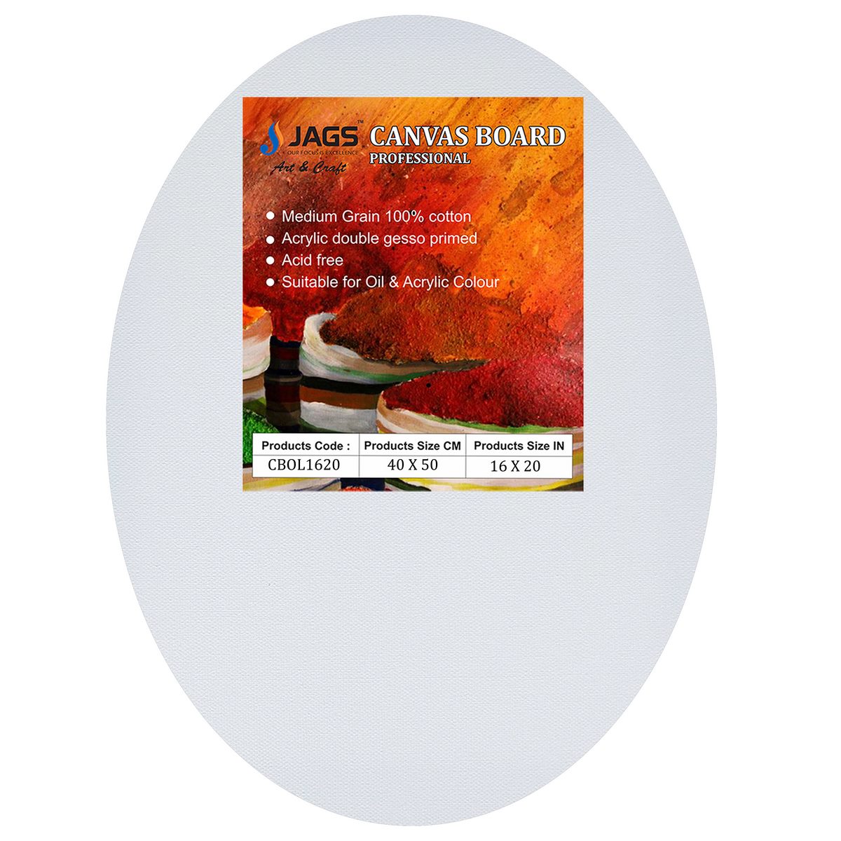 Gift To Love | Canvas Board Stretched Frame Oval | Size : 16 X 20 Inch | Code : CBOL1620