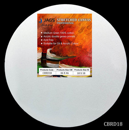 Gift To Love | Canvas Board Stretched Frame Round | Size : 18 Inch | Code : CBRD18
