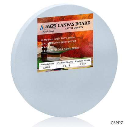 Gift To Love | Canvas Board Stretched Frame Round | Size : 7 Inch | Code : CBRD7
