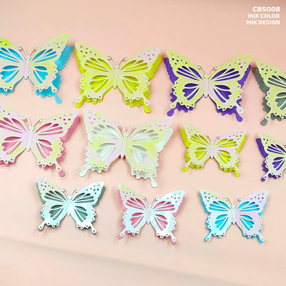 Gift To Love | 3D Butterfly Metallic Glitter Sticker | Pcs : 12 Pcs | Code : CBS008