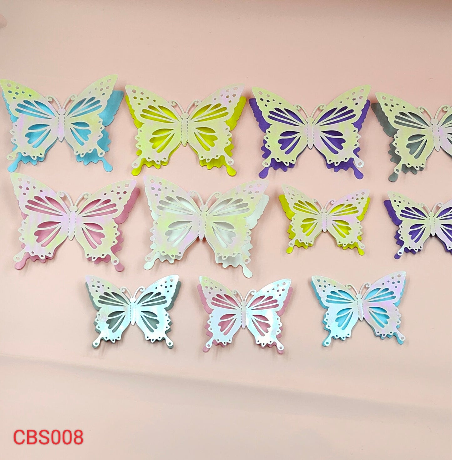 Gift To Love | 3D Butterfly Metallic Glitter Sticker | Pcs : 12 Pcs | Code : CBS008
